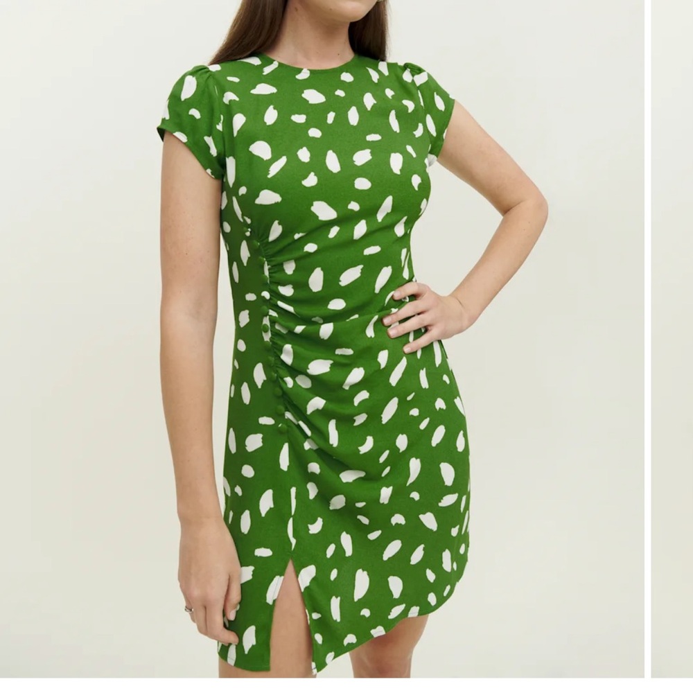 Reformation Green Celine Dress in Artsy.